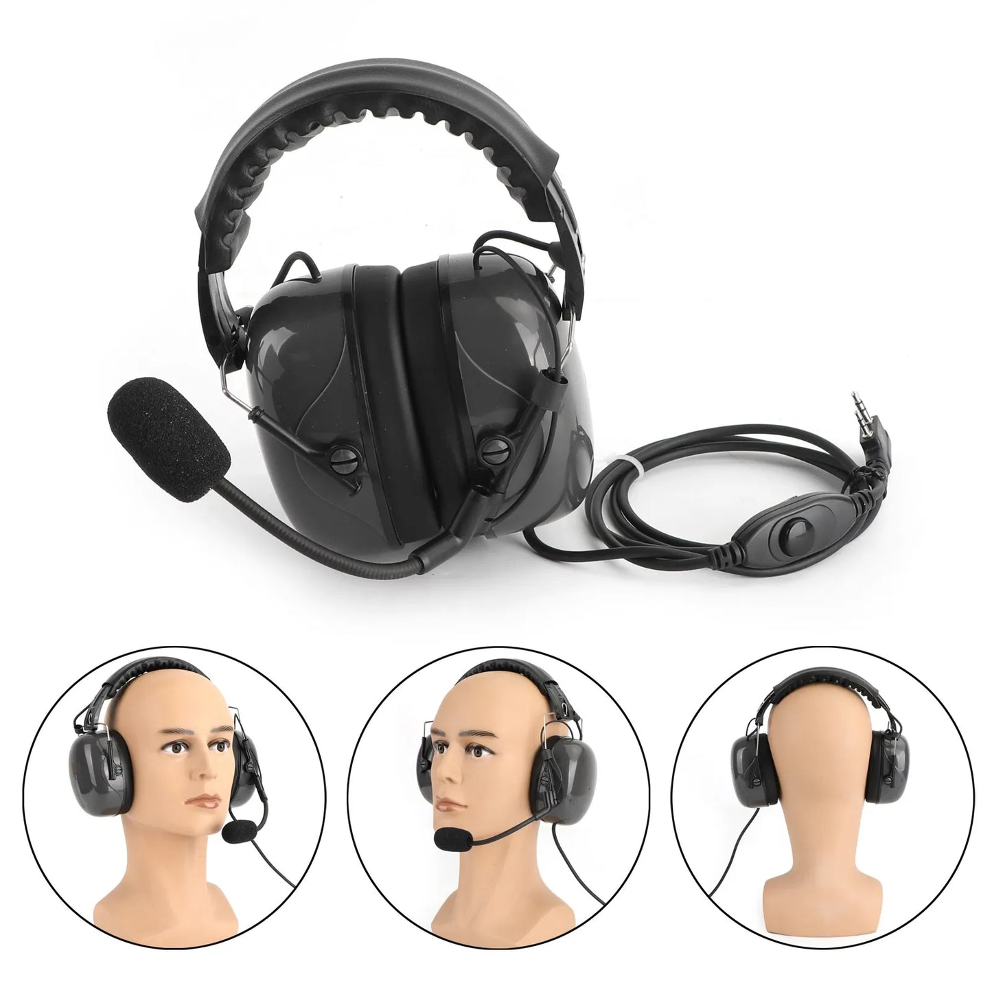 Noise Cancelling Overhead Headset Fit for Kenwood