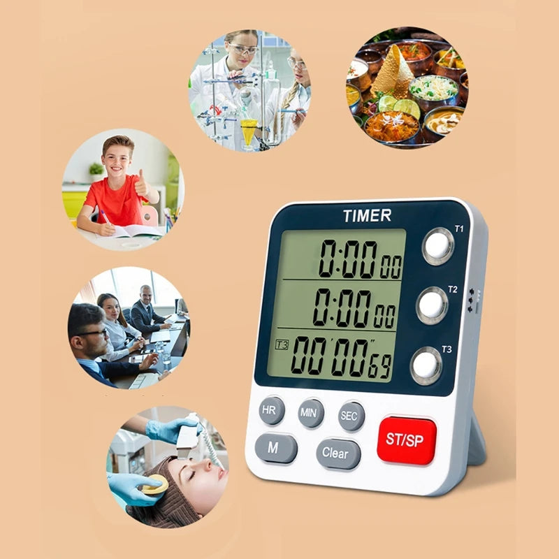 Digital Timer 3 Channels Count UP/Down Timer