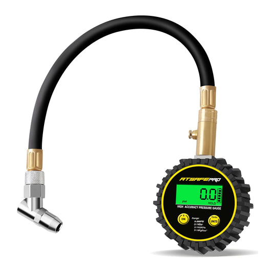 Digital Tyre Pressure Gauge with Flexible Hose and Backlight